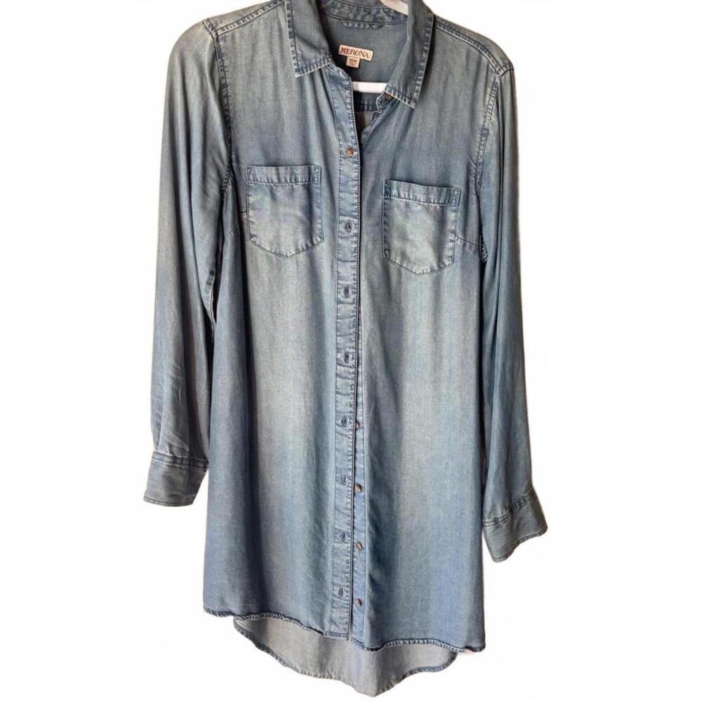 Merona Light Wash Denim Shirt Dress
